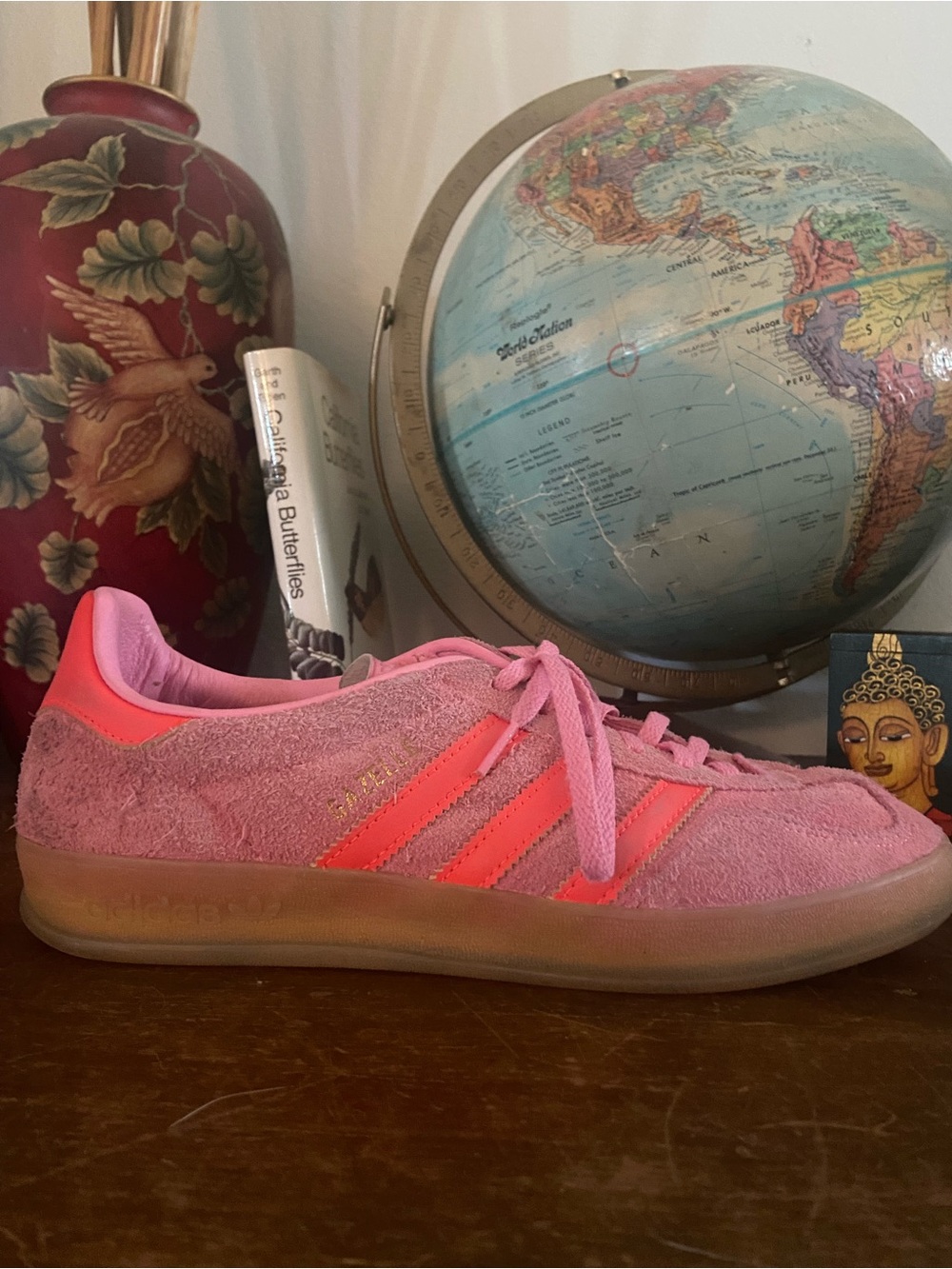adidas Gazelles Pink Suede Sneakers with Stripes